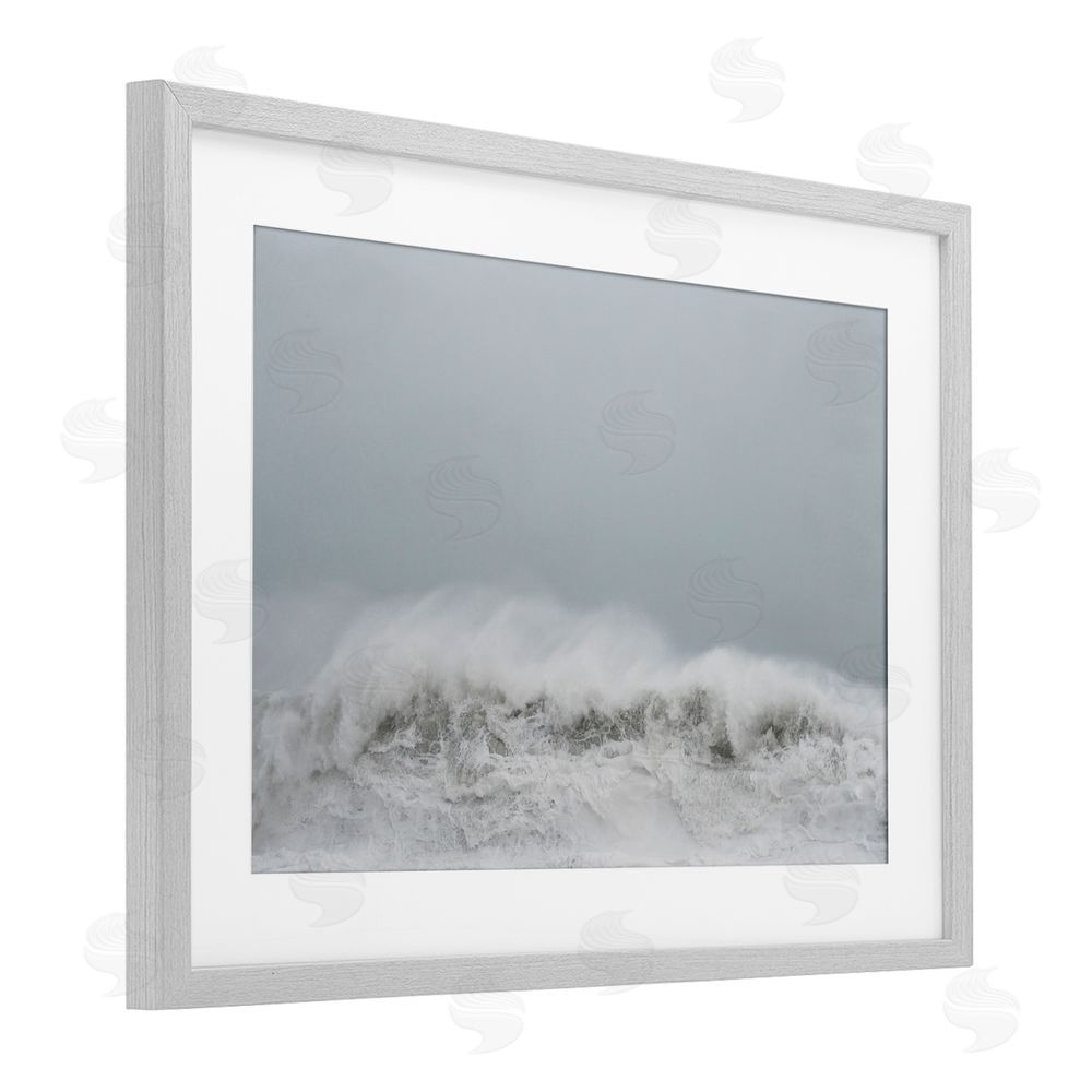 Jade Sharp Photo Cresting Wave Abstraction Gray Framed Print Under Glass Art