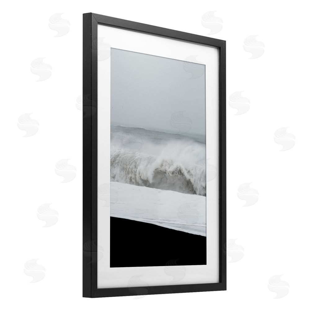 Jade Sharp Photo Beach Foam Crashing Black Framed Print Under Glass Art