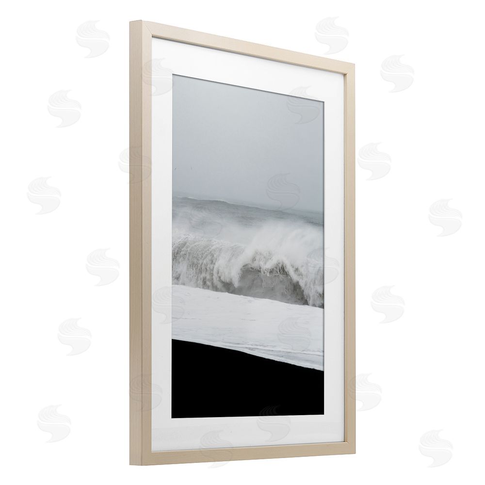 Jade Sharp Photo Beach Foam Crashing Birch Framed Print Under Glass Art