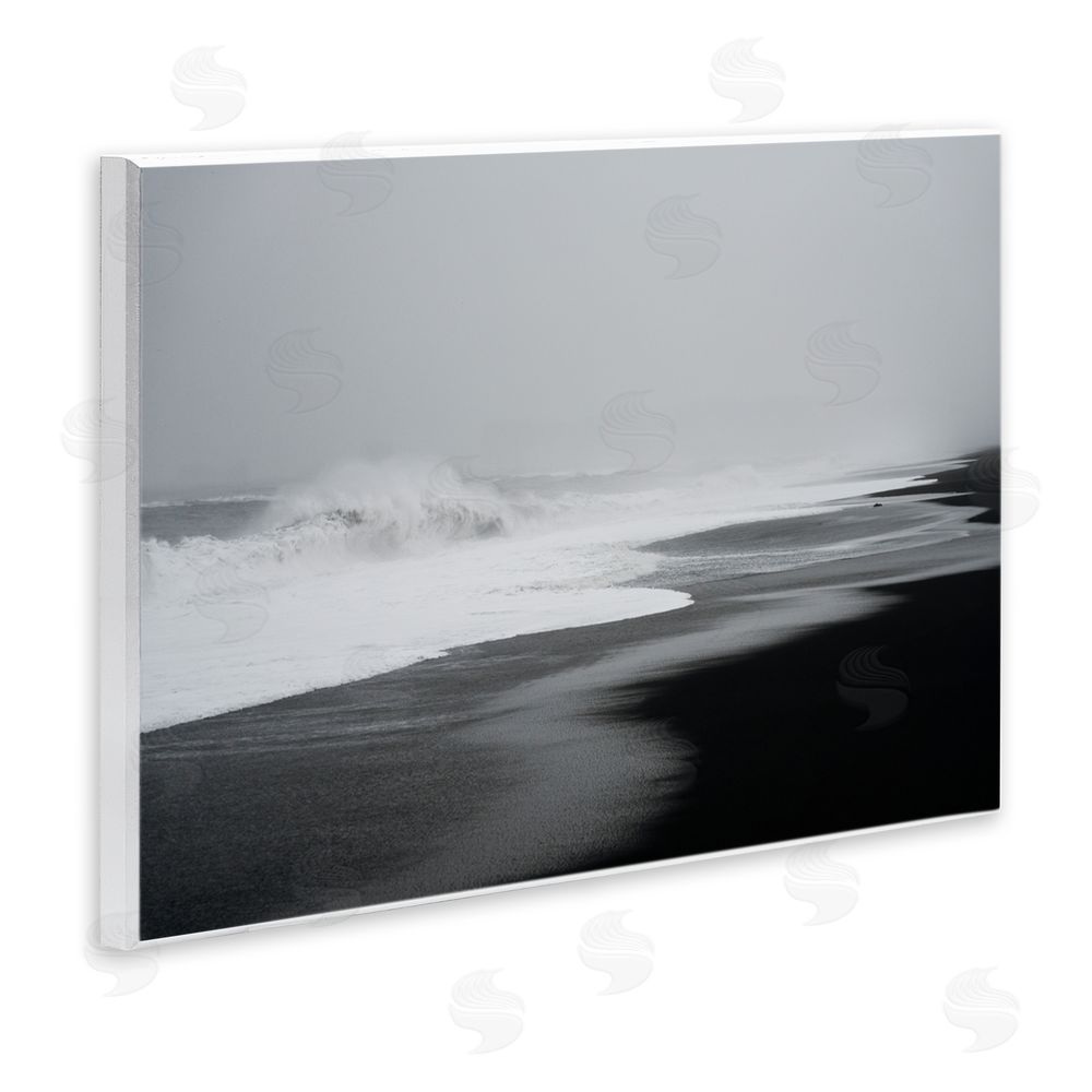Jade Sharp Photo Cresting Waves Black Sand Coast Wall Plaque Art Print