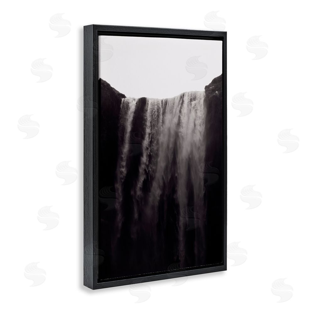 Jade Sharp Photo Skogafoss Icelandic Waterfall Black Floating Frame Canvas Wall Art Print