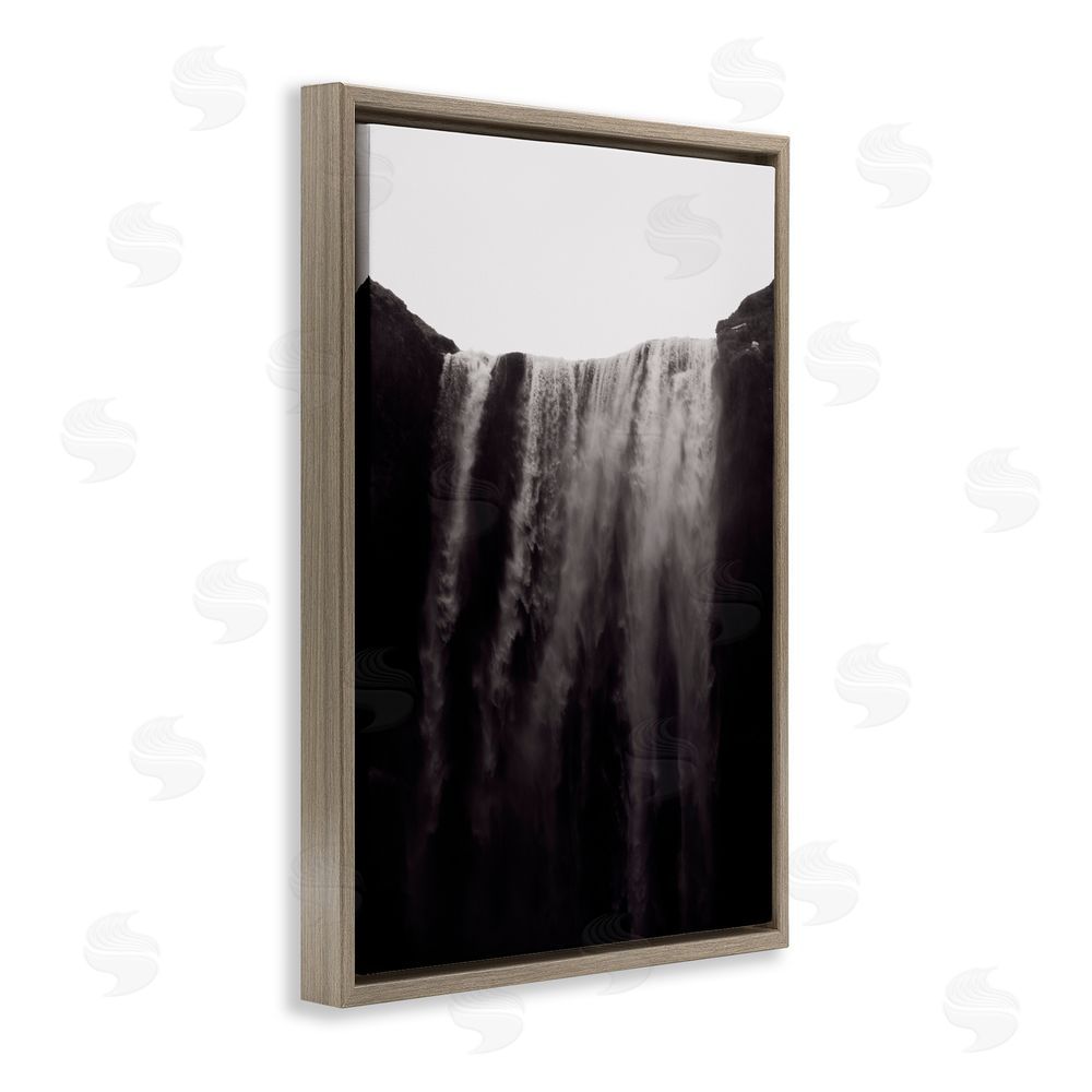 Jade Sharp Photo Skogafoss Icelandic Waterfall Brown Floating Frame Canvas Art Print