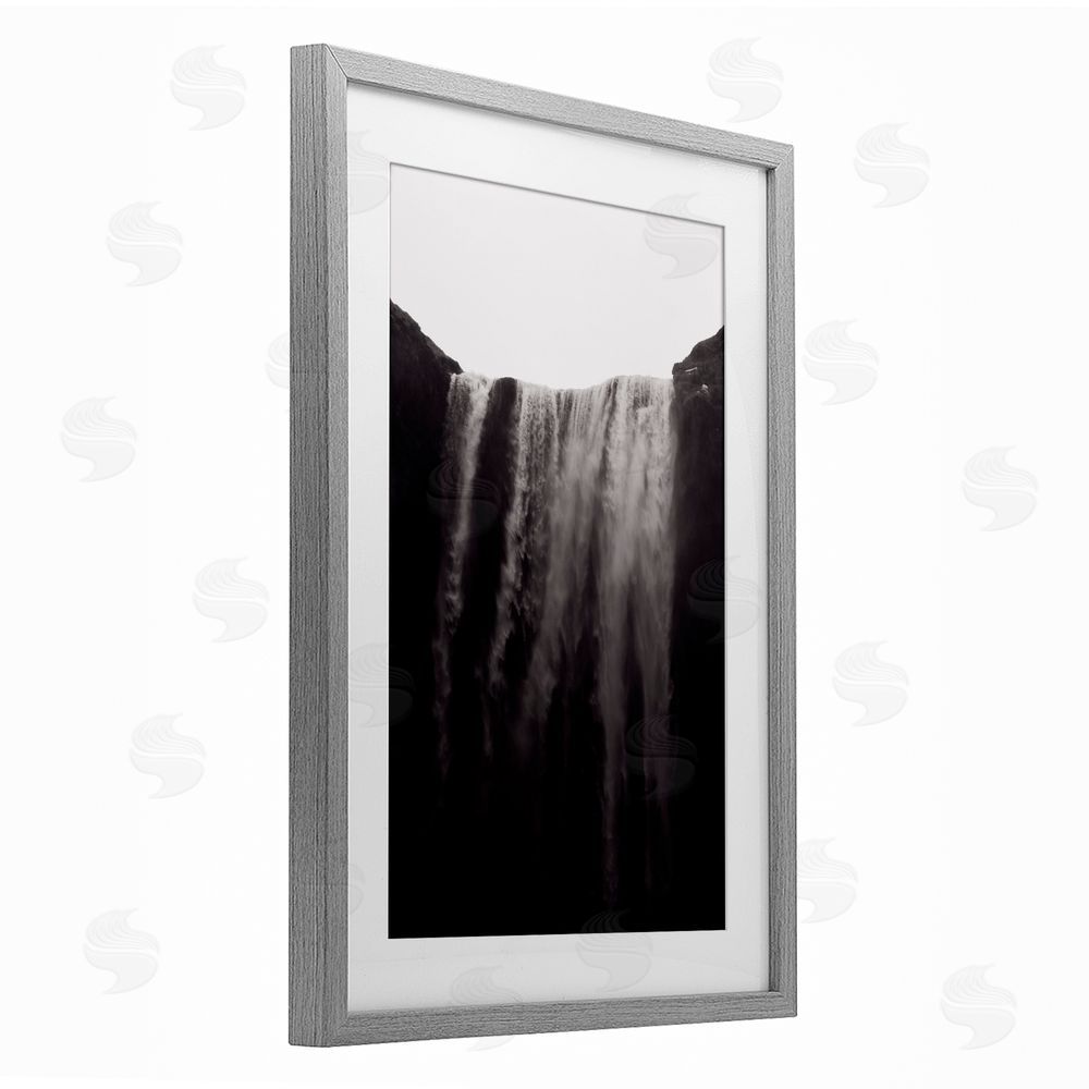 Jade Sharp Photo Skogafoss Icelandic Waterfall Gray Framed Print Under Glass Art
