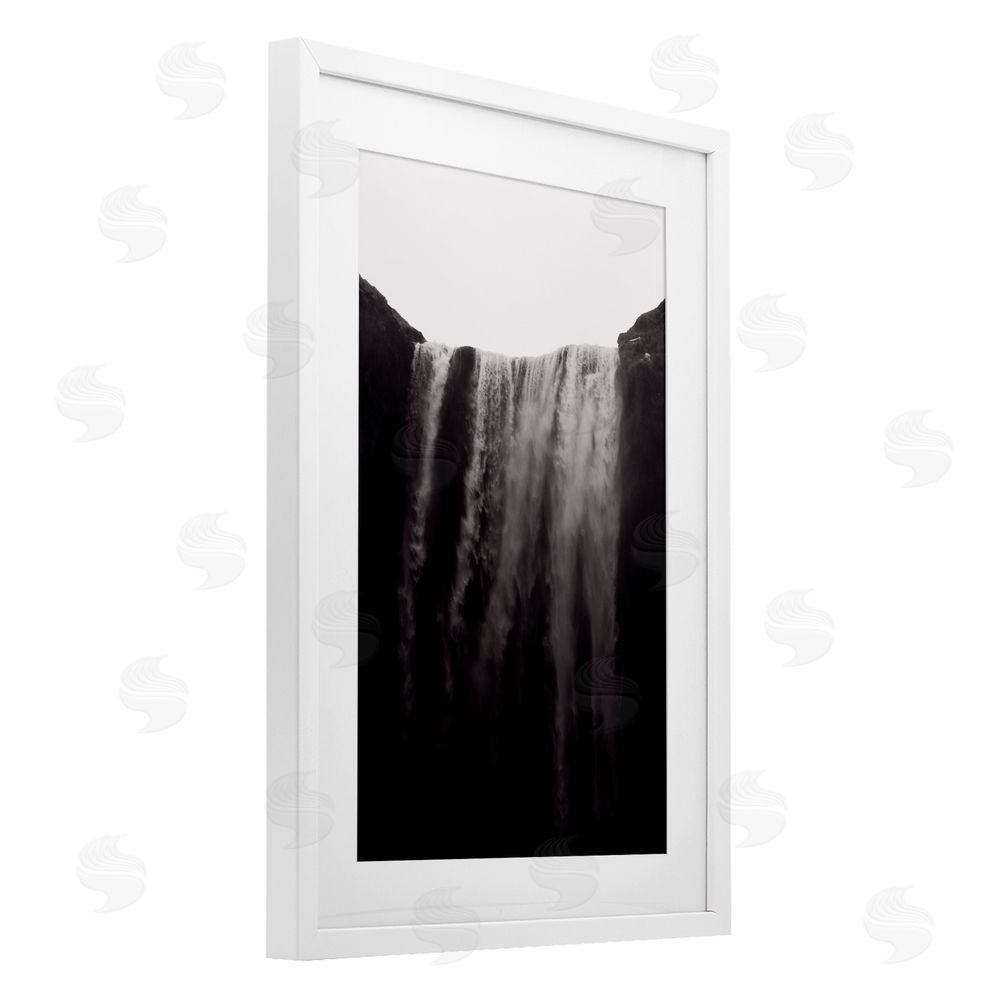 Jade Sharp Photo Skogafoss Icelandic Waterfall White Framed Print Under Glass Art