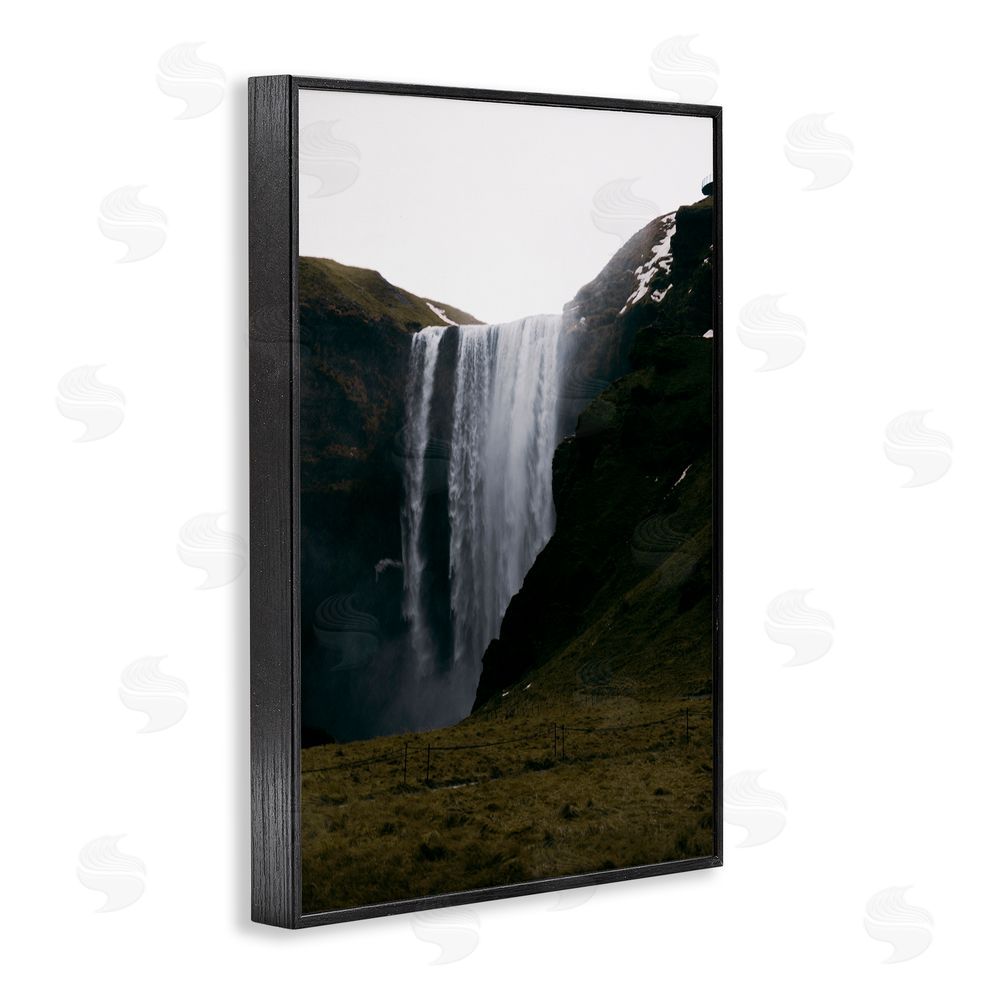 Jade Sharp Photo Crashing Icelandic Waterfall Black Framed Giclee Art Print