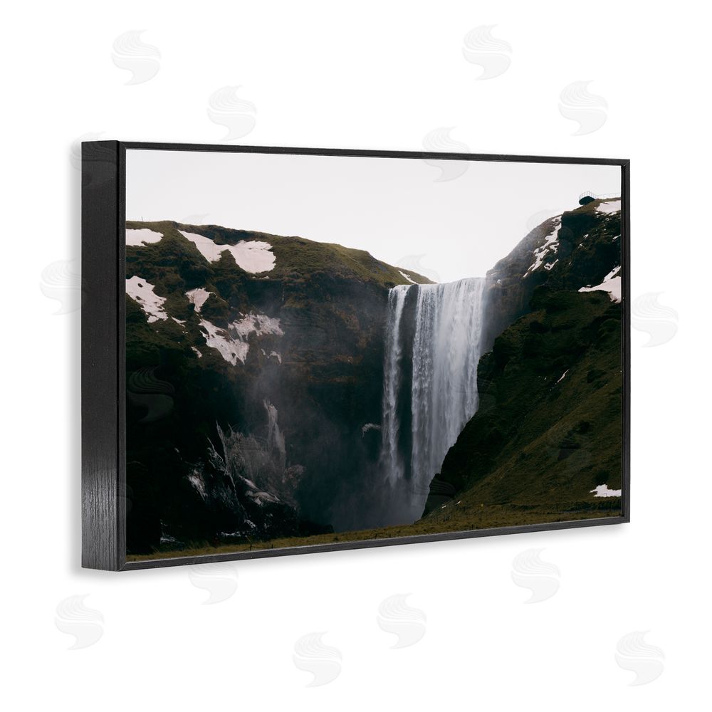Jade Sharp Photo Serene Icelandic Waterfall Black Framed Giclee Art Print