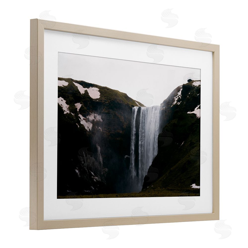 Jade Sharp Photo Serene Icelandic Waterfall Birch Framed Print Under Glass Art