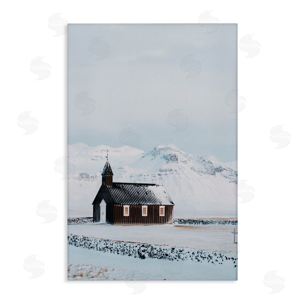 Jade Sharp Photo Icelandic Church Snowscape Canvas Wall Art Print