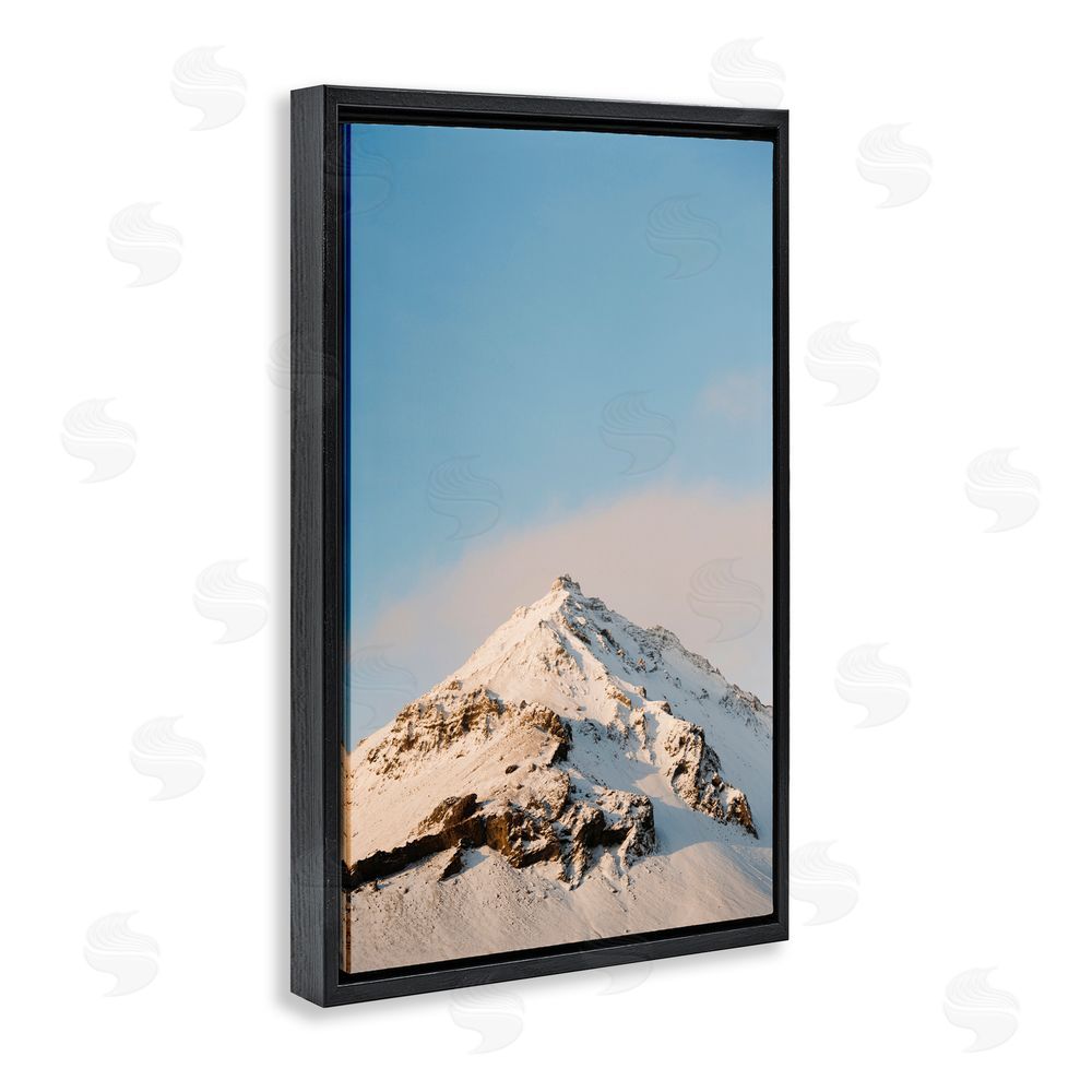 Jade Sharp Photo Iceland Peninsula Snowy Peak Black Floating Frame Canvas Wall Art Print