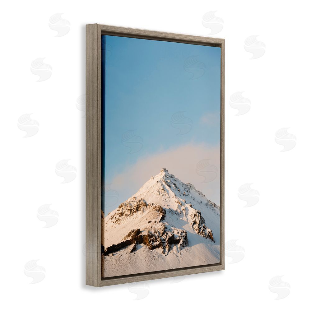 Jade Sharp Photo Iceland Peninsula Snowy Peak Brown Floating Frame Canvas Art Print