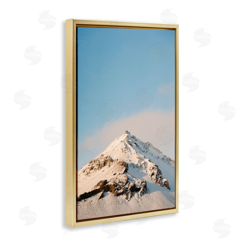 Jade Sharp Photo Iceland Peninsula Snowy Peak Gold Floating Frame Canvas Art Print