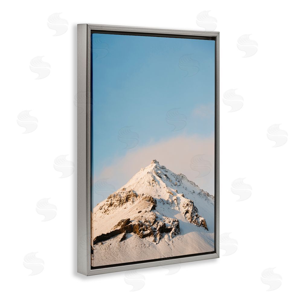 Jade Sharp Photo Iceland Peninsula Snowy Peak Gray Floating Frame Canvas Art Print
