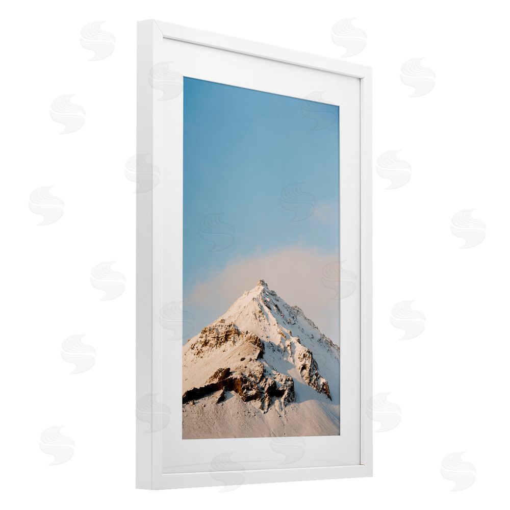 Jade Sharp Photo Iceland Peninsula Snowy Peak White Framed Print Under Glass Art