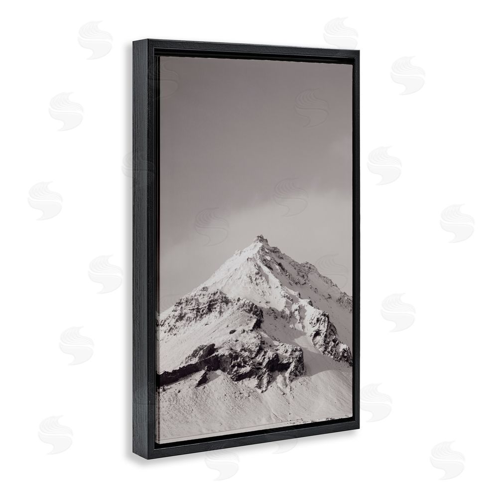 Jade Sharp Photo Icy Mountain Peak Iceland Black Floating Frame Canvas Wall Art Print