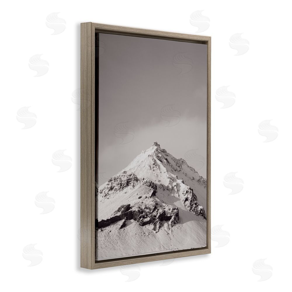 Jade Sharp Photo Icy Mountain Peak Iceland Brown Floating Frame Canvas Art Print