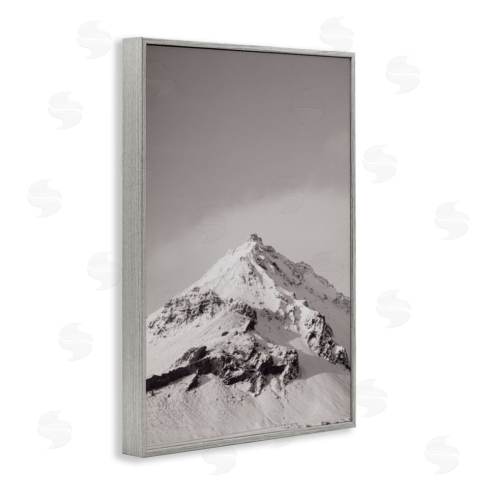 Jade Sharp Photo Icy Mountain Peak Iceland Gray Framed Giclee Art Print