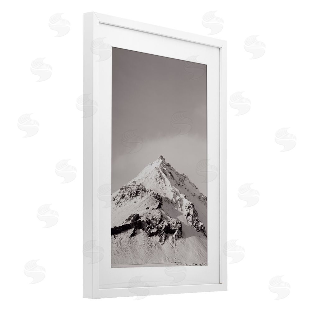 Jade Sharp Photo Icy Mountain Peak Iceland White Framed Print Under Glass Art