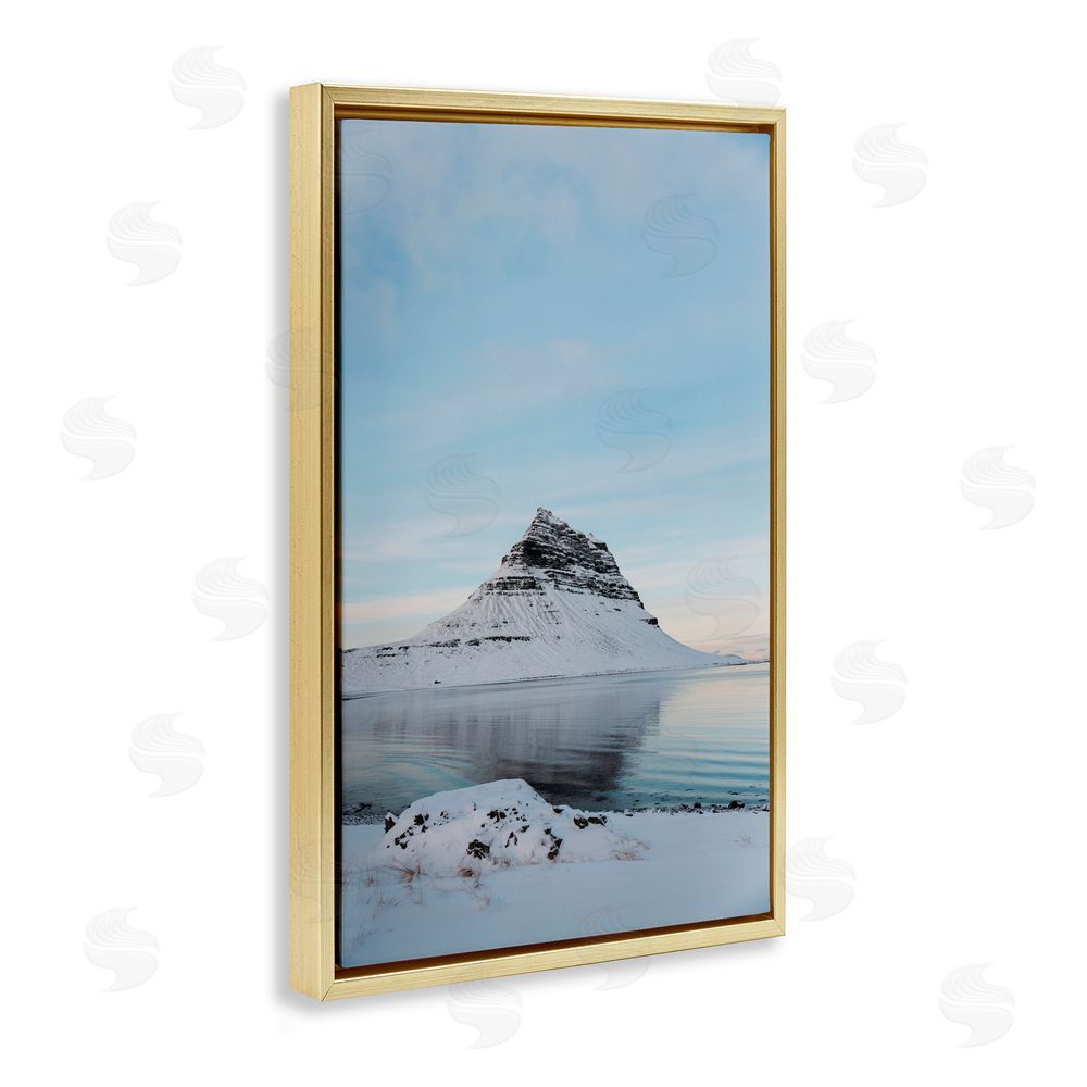 Jade Sharp Photo Scenic Iceland Peninsula Gold Floating Frame Canvas Art Print