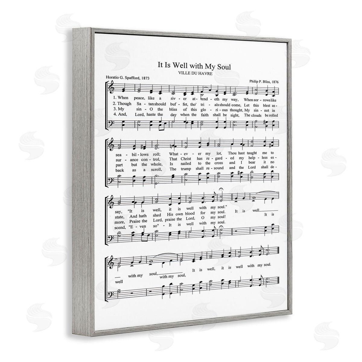 Well With My Soul Sheet Music Grey Frame Print Wall Art, Home Decor by Lettered and Lined