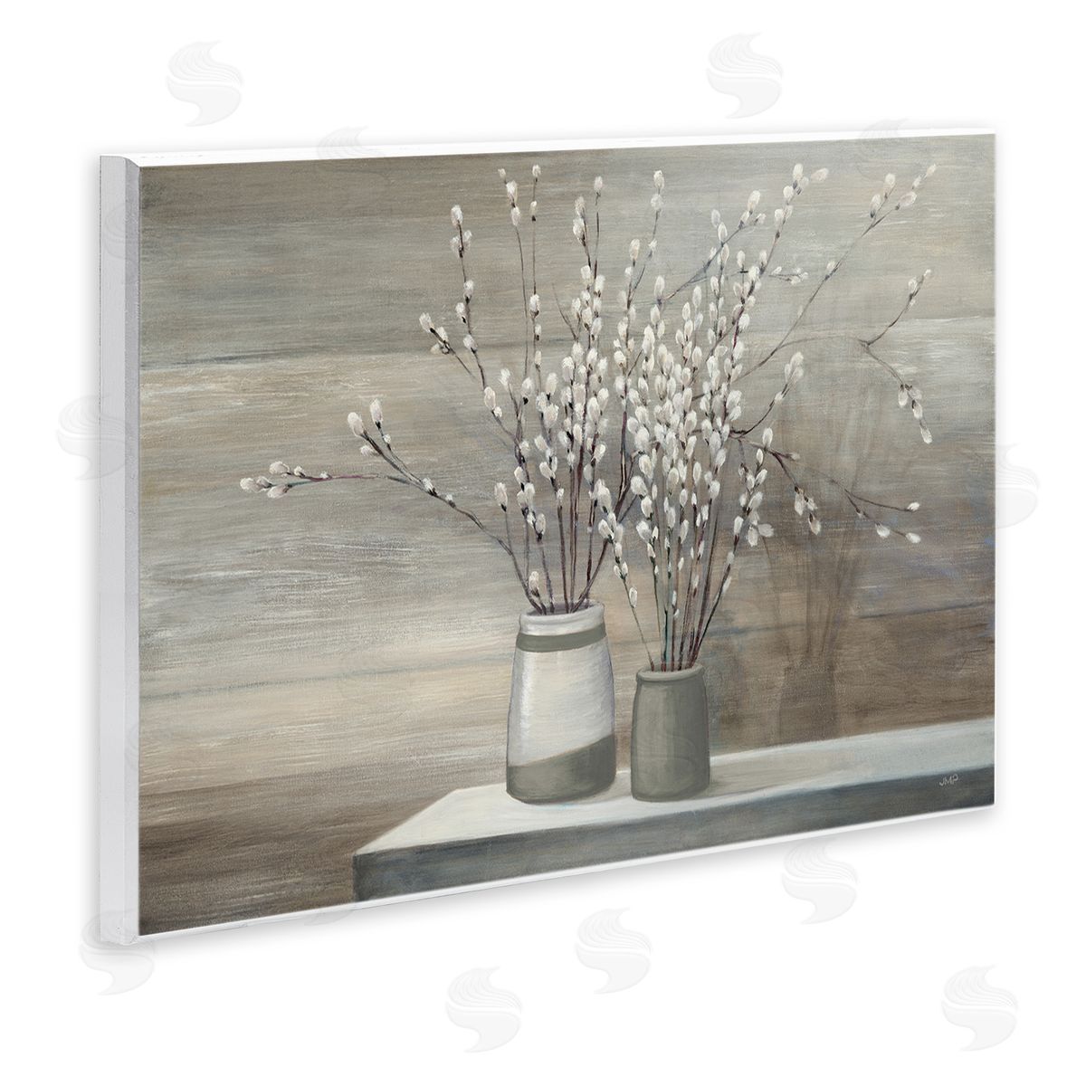 Pussy Willow Still Life Wood Plaque Wall Art, Home Decor by Wild Apple