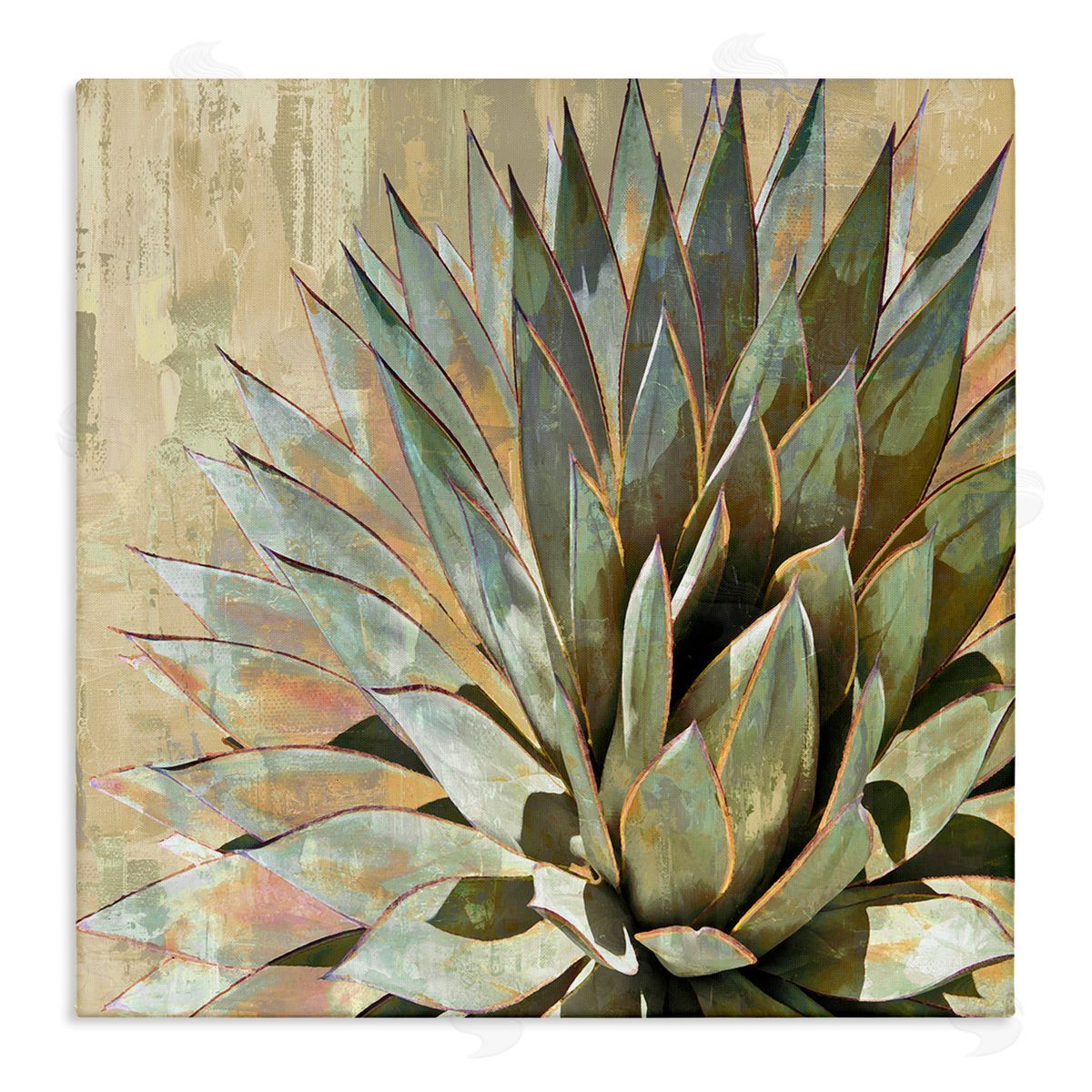 Green Succulent Agave Leaves Canvas Wall Art, Home Decor by Lindsay Benson