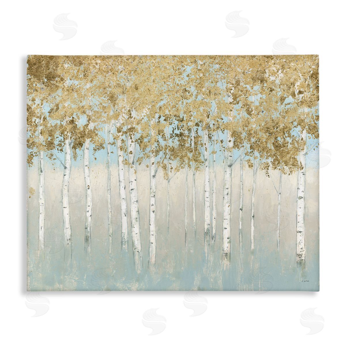 Abstract Gold Tree Landscape Canvas Wall Art, Home Decor by James Wiens