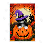 Jean Francois | Cat Peeking from Jack-o-Lantern