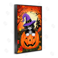 Jean Francois | Cat Peeking from Jack-o-Lantern