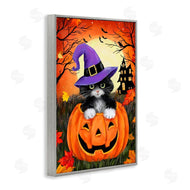 Jean Francois | Cat Peeking from Jack-o-Lantern