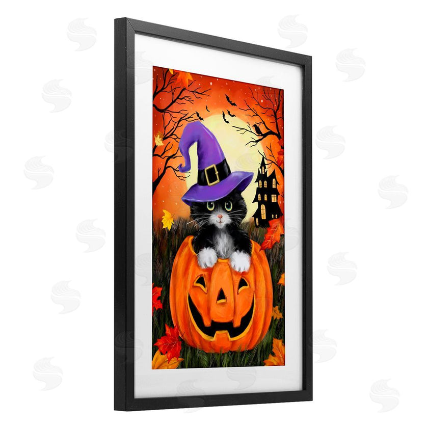 Jean Francois | Cat Peeking from Jack-o-Lantern