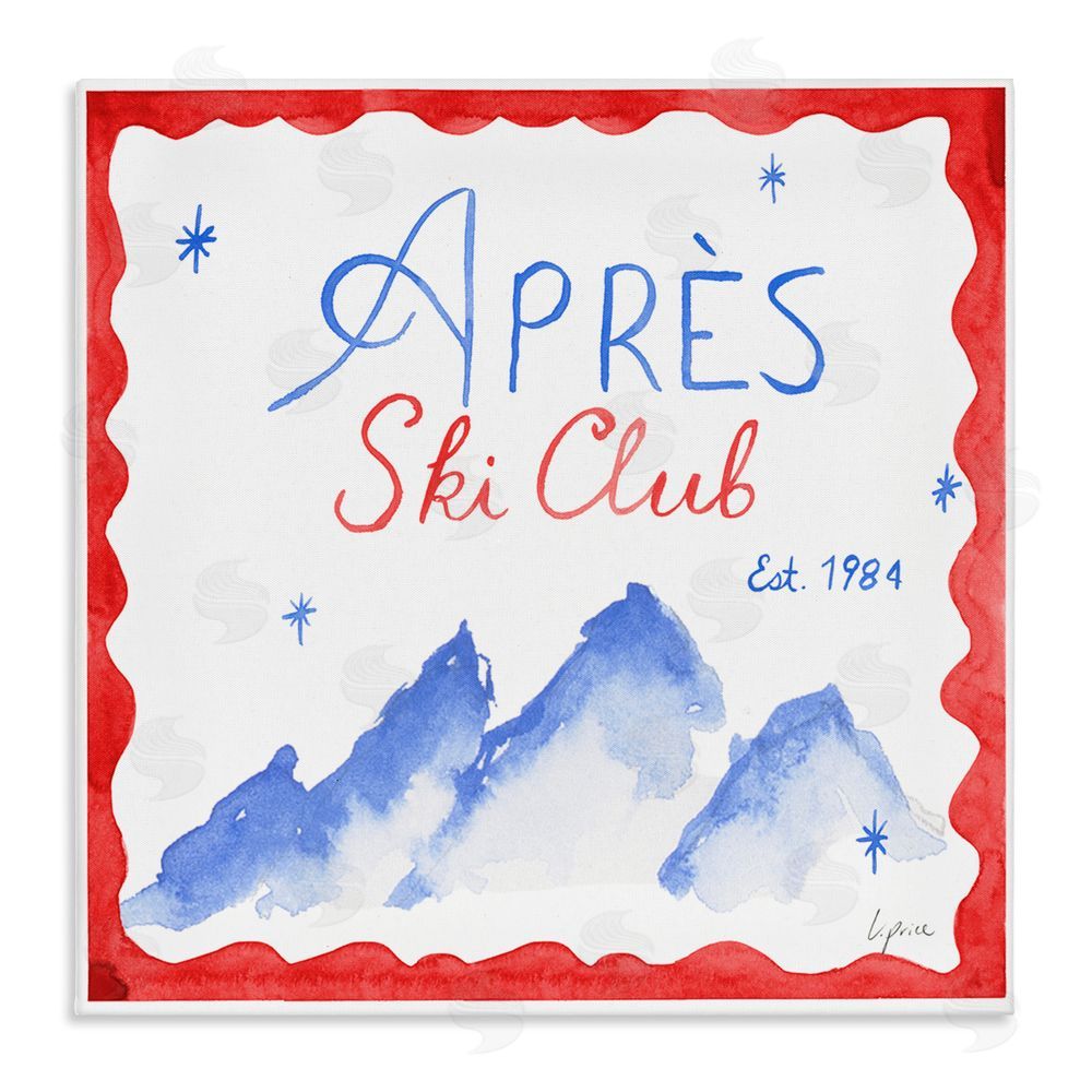 Lucille Price Red & Blue Apres Ski Club Canvas Wall Art Print