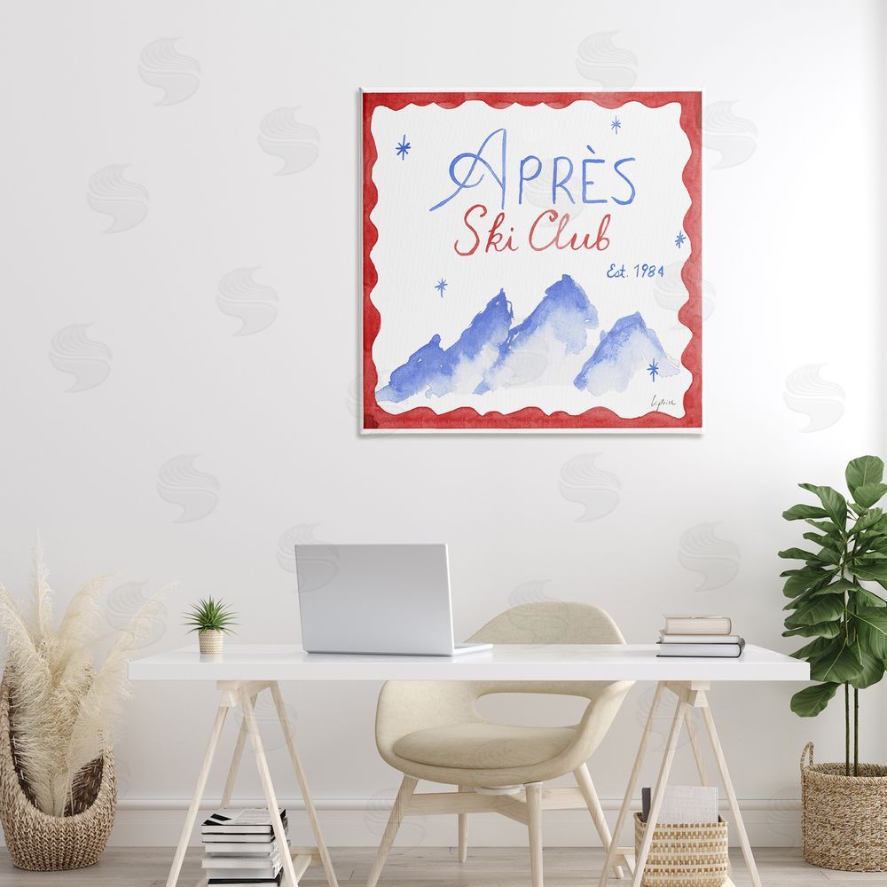 Lucille Price Red & Blue Apres Ski Club Canvas Art on Wall