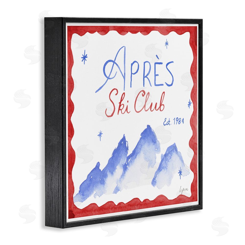 Lucille Price Red & Blue Apres Ski Club Black Framed Giclee Wall Art Print