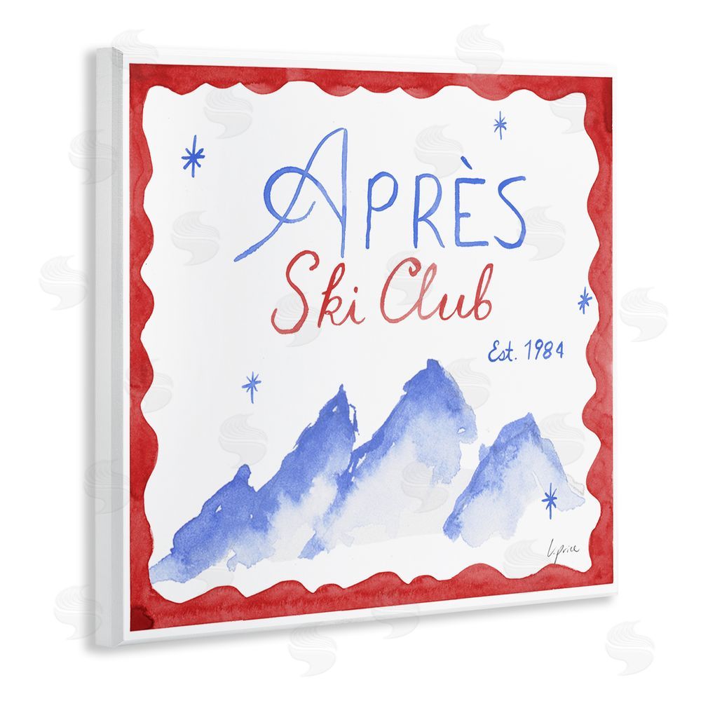 Lucille Price Red & Blue Apres Ski Club Wall Plaque Art Print