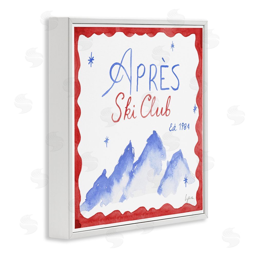 Lucille Price Red & Blue Apres Ski Club White Framed Giclee Wall Art Print