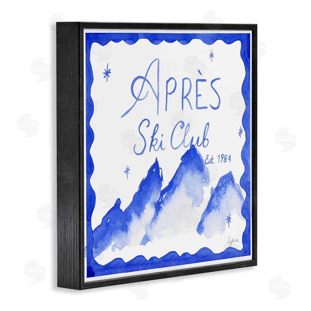 Lucille Price Apres Ski in Blue Tones Black Framed Giclee Wall Art Print