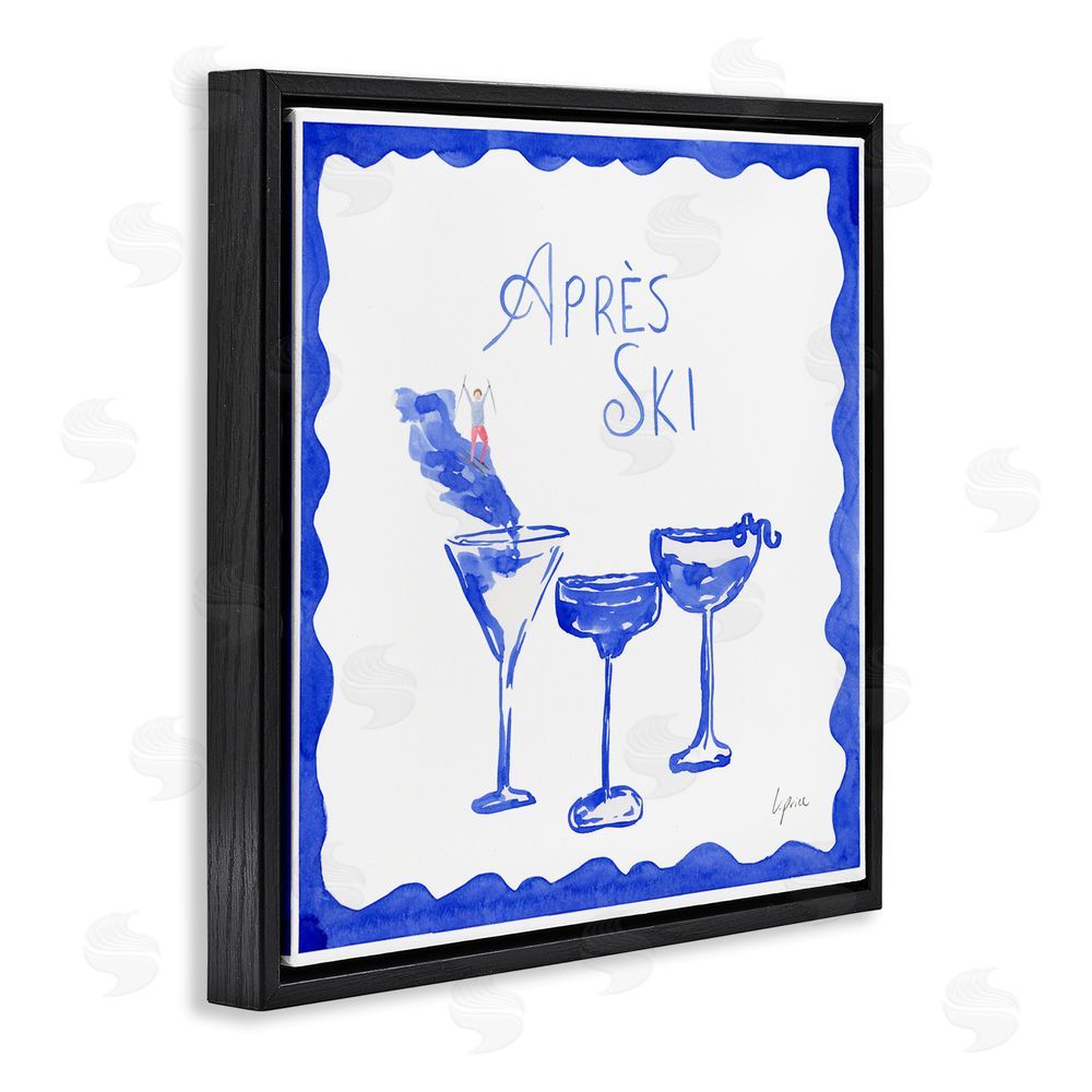 Lucille Price Apres Ski Winter Cocktails Black Floating Frame Canvas Wall Art Print