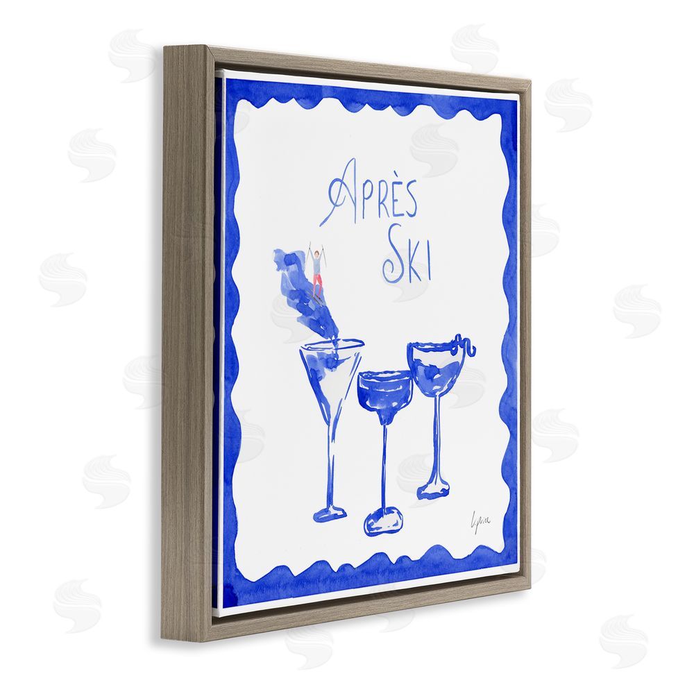 Lucille Price Apres Ski Winter Cocktails Brown Floating Frame Canvas Wall Art Print