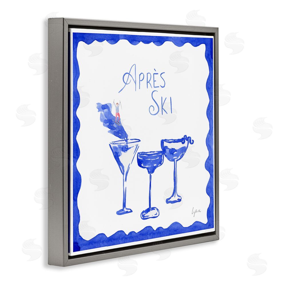 Lucille Price Apres Ski Winter Cocktails Gray Floating Frame Canvas Wall Art Print