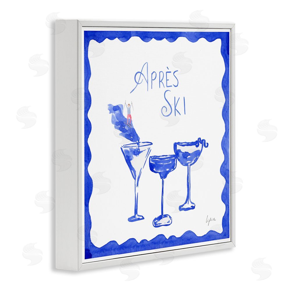 Lucille Price Apres Ski Winter Cocktails White Framed Giclee Wall Art Print
