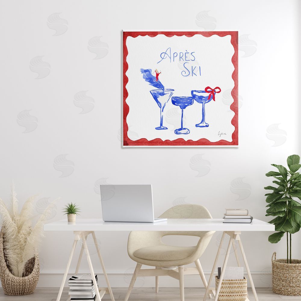 Lucille Price Red & Blue Ski Cocktails Canvas Art on Wall