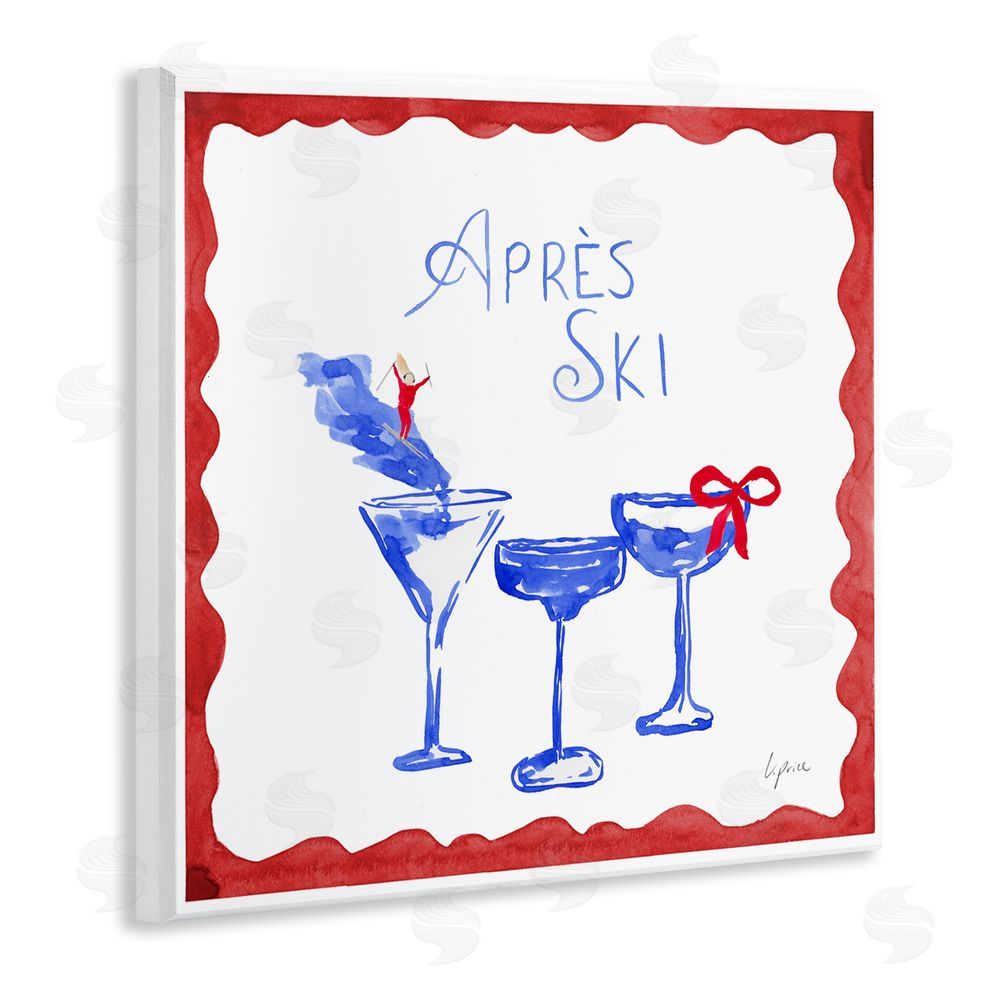Lucille Price Red & Blue Ski Cocktails Wall Plaque Art Print