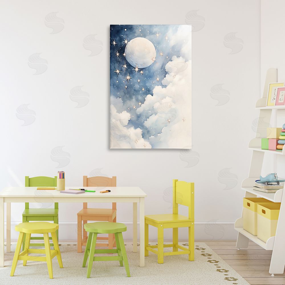 Creative Studio Starry Night with Dreamy Clouds Canvas Art on Wall