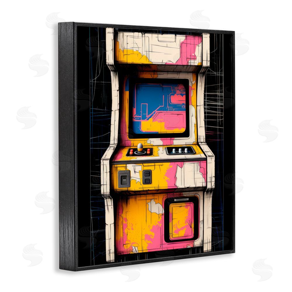 Lazar Studio Retro Joystick Journeys Black Framed Giclee Wall Art Print
