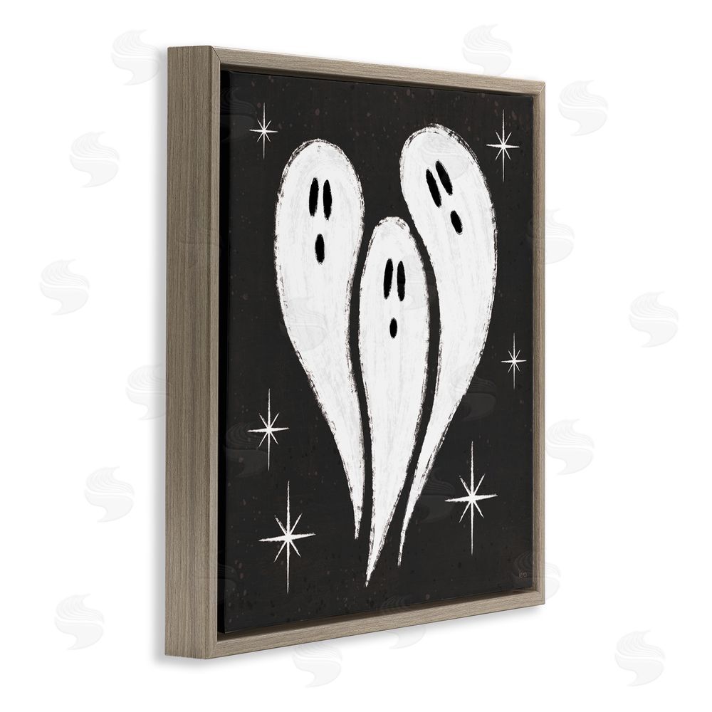 Veronique Charron Wee Bit Wicked Ghosts Brown Floating Frame Canvas Art Print