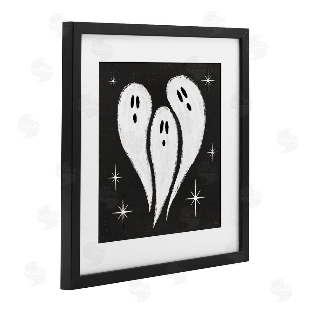 Veronique Charron Wee Bit Wicked Ghosts Black Framed Print Under Glass Art