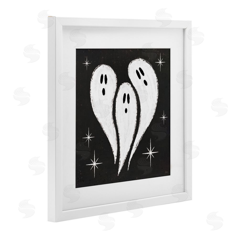 Veronique Charron Wee Bit Wicked Ghosts White Framed Print Under Glass Art