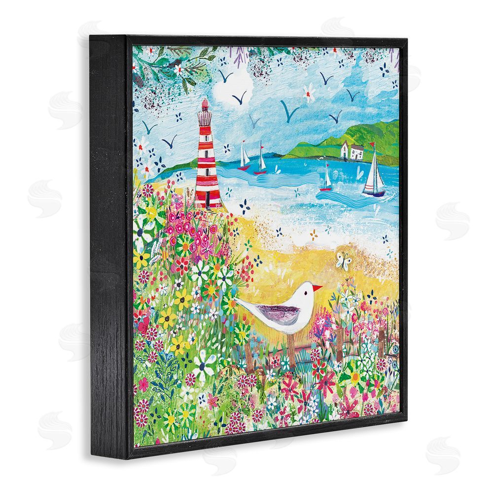 Clare Tupper Summer Whimsy Seaside Black Framed Giclee Wall Art Print