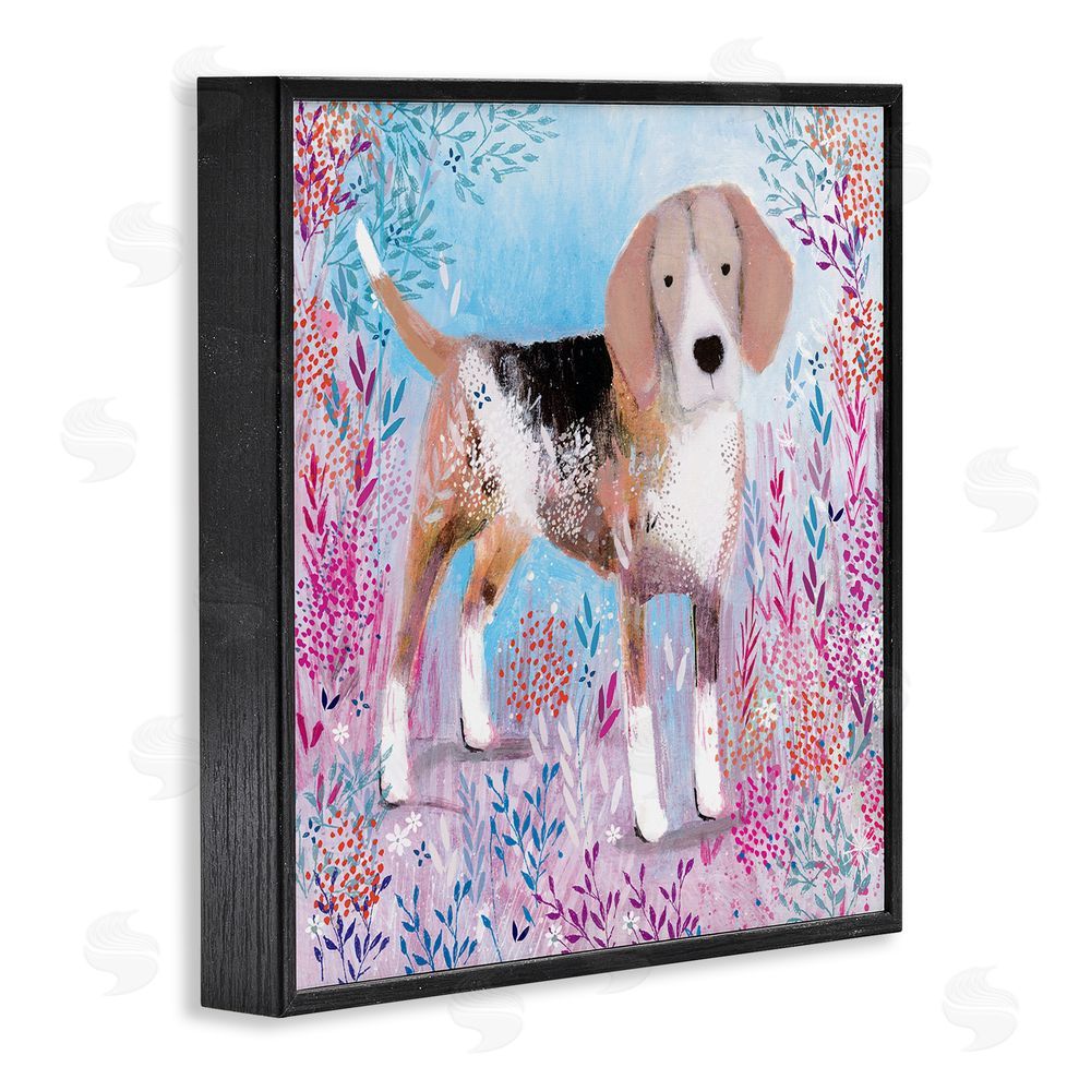 Clare Tupper Hound Dog Soft & Whimsical Black Framed Giclee Wall Art Print