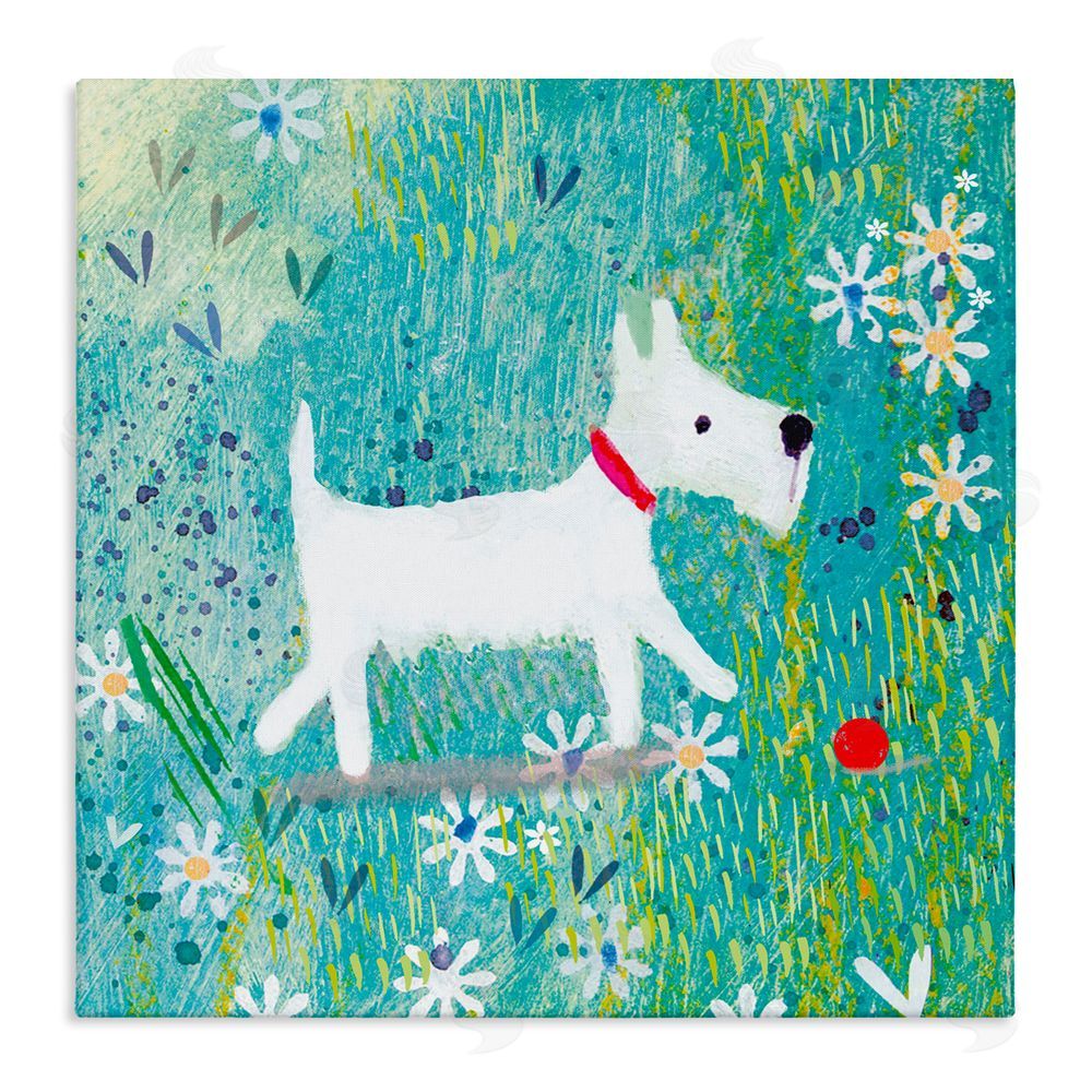 Clare Tupper Little White Scottie Dog Canvas Wall Art Print